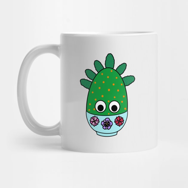 Cute Cactus Design #253: Tuna Cactus In Floral Bowl by DreamCactus
